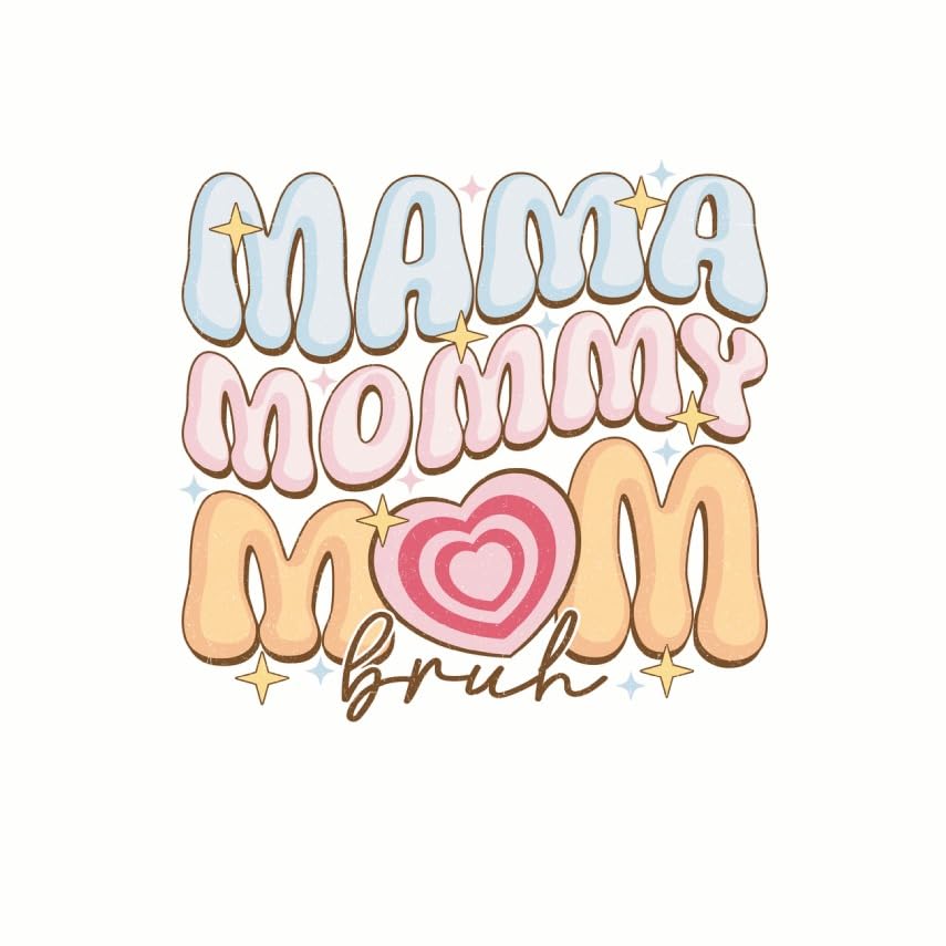 (3 Pack) Mama Mommy Mom Decals - Mom Bruh Laptop Decals - Motherhood Decal - 3 Inches On Longest Side - Easy Peel & Apply - Made in USA - 3MCS7730