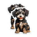 (2 Pack) Fluffy Puppy Magnets - Adorable Dog Decor - Pet Owner Kitchen - 5 Inches On Longest Side - Thick Durable Magnet - Made in USA - MAG25576