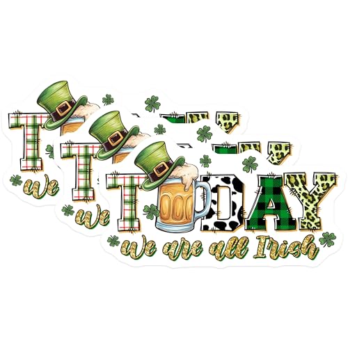 (3 Pack) St Patricks Day Decals - We are All Irish - Irish Beer - 3 Inches On Longest Side - Easy Peel & Apply - Made in USA - 3MCS7169