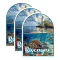 (3 Pack) Biscayne National Park Decals - Lighthouse Scenery - Ocean Reef Art - 3 Inches On Longest Side - Easy Peel & Apply - Made in USA - 3MCS0397