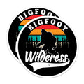 (2 Pack) Bigfoot Wilderness Magnets - Sasquatch Forest Retro Design - Cryptid Outdoor Legend Explorer Adventure Decals Decor - 5 Inches On Longest Side - Thick Durable Magnet - Made in USA - MAG24080