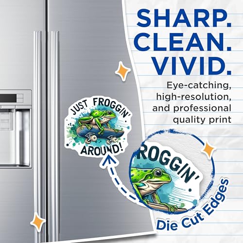 (2 Pack) Just Froggin Around Magnets - Frog Skateboard Art - Fun Fridge Magnets - Unique Novelty Magnets - 5" On Longest Side - for Cars, Fridges, Toolboxes - Made in USA - MAG4580