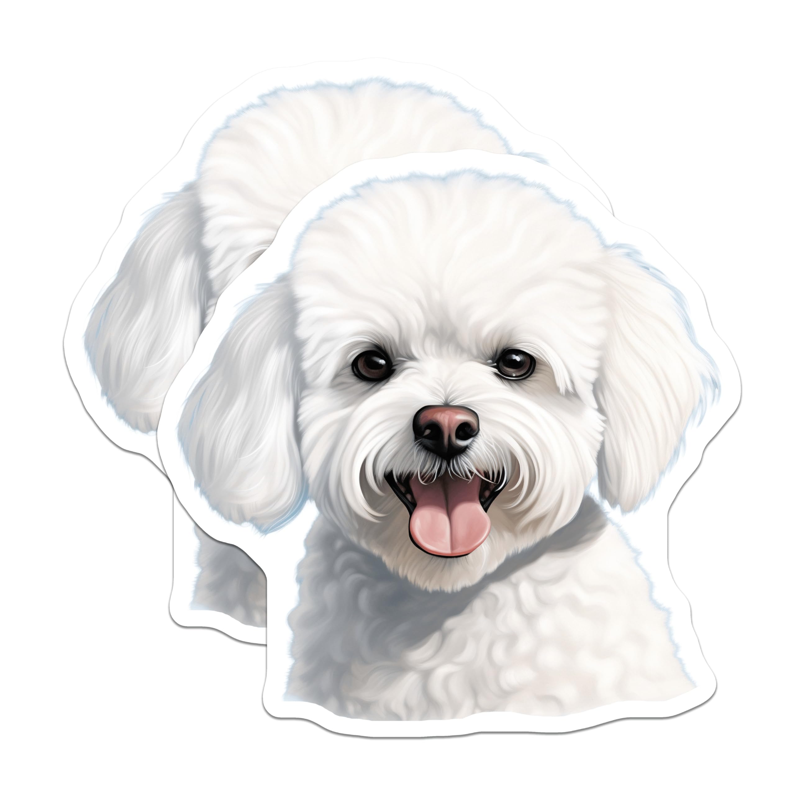 (2 Pack) Bichon Frise Magnets - Maltese Dog Puppy Decor - Cute Animal Fridge Accessories for Dog Lovers - 5 Inches On Longest Side - Thick Durable Magnet - Made in USA - MAG25716