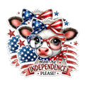 (2 Pack) Moo-re Independence Please Stickers - Patriotic Cow Stickers - Fourth of July Animal Stickers - 5" On Longest Side - Sticks to Any Smooth Flat Surface - Made in USA - BMCS2710