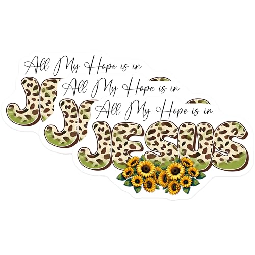 (3 Pack) Jesus Decals - Sunflower Laptop Decal - Christian Decal - 3 Inches On Longest Side - Easy Peel & Apply - Made in USA - 3MCS1893