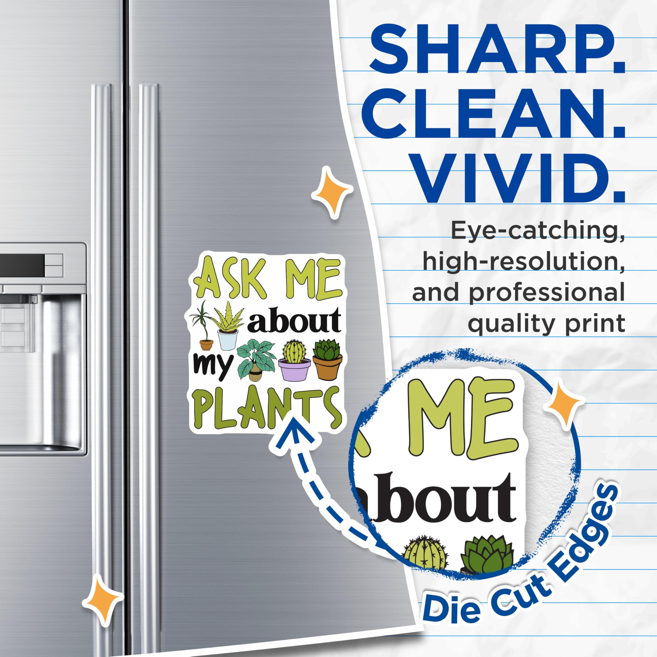 (2 Pack) Plant Lover Magnets - Ask Me About My Plants - Houseplant Refrigerator Magnet - 5" On Longest Side - Premium Magnet - for Cars, Refrigerators, Toolboxes, Lockers - Made in USA - MAG17873