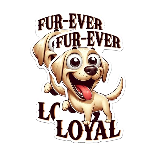 (2 Packs) Fur-Ever Loyal Golden Lab Stickers - Lab Dog Breed Decals - 5 Inches On Longest Side - Premium Vinyl Decal - Sticks to Any Smooth Flat Surface - Made in USA - BMCS2412