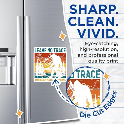 (2 Pack) Leave No Trace Magnets - American National Parks Magnets - Adventure Travel Magnets - 5" On Longest Side - for Cars, Refrigerators, Toolboxes, Lockers - Made in USA BMCS3363