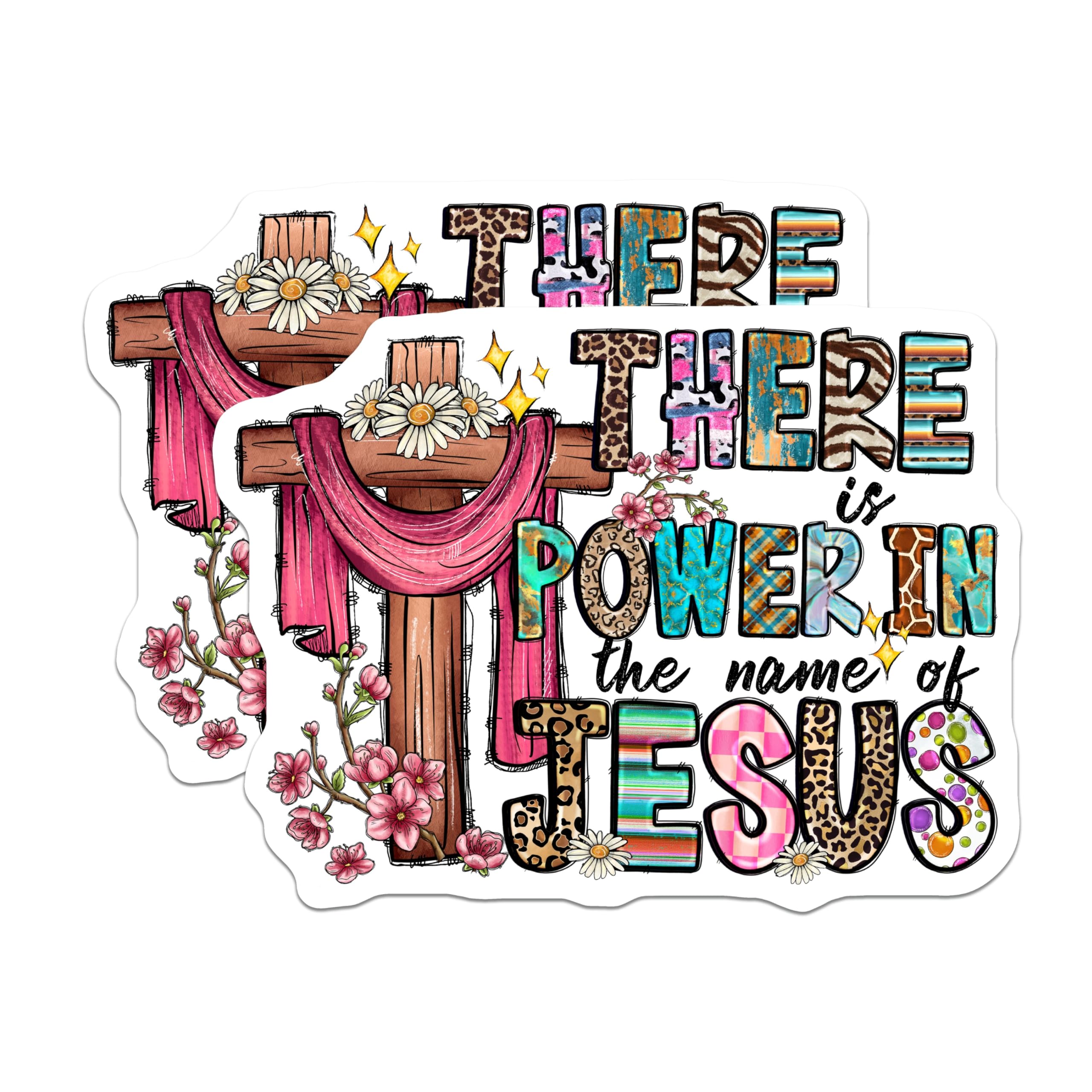 (2 Pack) Christian Faith Magnets - Inspirational Jesus Quote - Boho Animal Print Decor - 5 Inches On Longest Side - Thick Durable Magnet - Made in USA - MAG27237