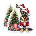 (2 Pack) German Shepherd Christmas Magnets - Santa Dog Holiday Decor - Festive Pet Fridge Magnets - 5 Inches On Longest Side - Thick Durable Magnet - Made in USA - MAG23780