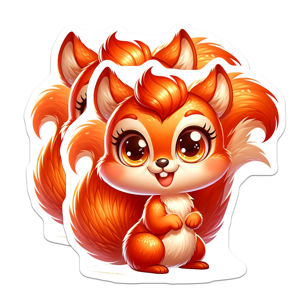 (2 Pack) Cute Squirrel Magnets - Adorable Animal Fridge Decor - Woodland Creature Locker Accessories - 5 Inches On Longest Side - Thick Durable Magnet - Made in USA - MAG36781