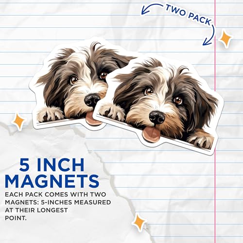 (2 Pack) Animal Lover Decor for Fridge or Locker Magnet - 5" On Longest Side - Sticks to Smooth Flat Surfaces - Made in USA - MAG10327
