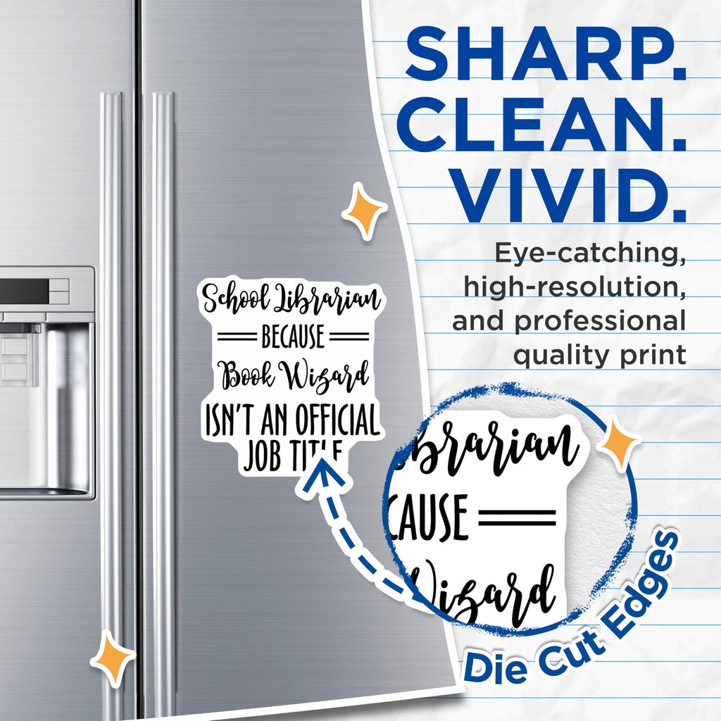 (2 Pack) School Librarian Magnets - Book Wizard - Funny Job Title Fridge Magnets - 5" On Longest Side - Premium Magnet - for Cars, Refrigerators, Toolboxes, Lockers - Made in USA - MAG14188
