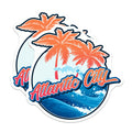 (2 Pack) Atlantic City Magnets - Jersey Shore Souvenir - Palm Tree Beach Fridge Magnets - 5" On Longest Side - Premium Magnet - for Cars, Refrigerators, Toolboxes, Lockers - Made in USA - MAG17189