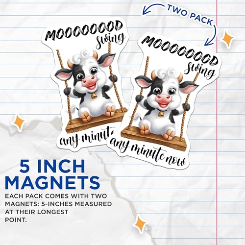 (2 Pack) Funny Motivational Quotes Magnet - Animal Theme - Fun Office Decor - 5" On Longest Side - Sticks to Smooth Flat Surfaces - Made in USA - MAG9802