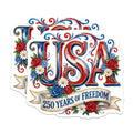 (2 Pack) USA 250 Years Freedom Magnets - Patriotic American Decor - Independence Day Celebration - Memorial Day Decor - 5 Inches On Longest Side - Thick Durable Magnet - Made in USA - MAG36670