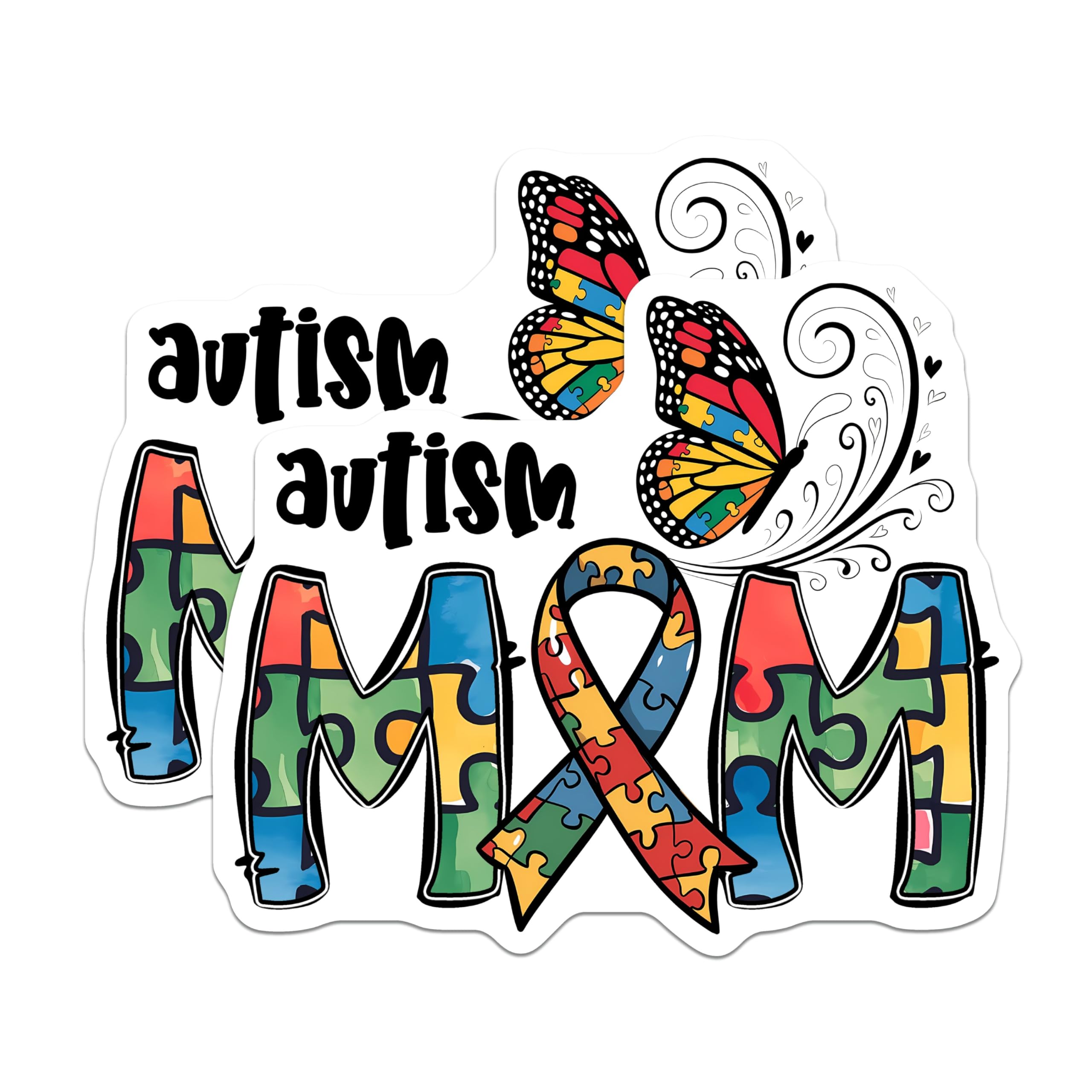 (2 Pack) Autism Awareness Stickers - 5" On Longest Side - Sticks to Smooth Flat Surfaces - Made in USA - BMCS8435 - BMCS8435