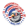 (2 Pack) Freedom Tour Magnets - Patriotic Eagle - Born Free USA - American Spirit - 5" On Longest Side - for Cars, Fridges, Toolboxes - Made in USA - MAG7401
