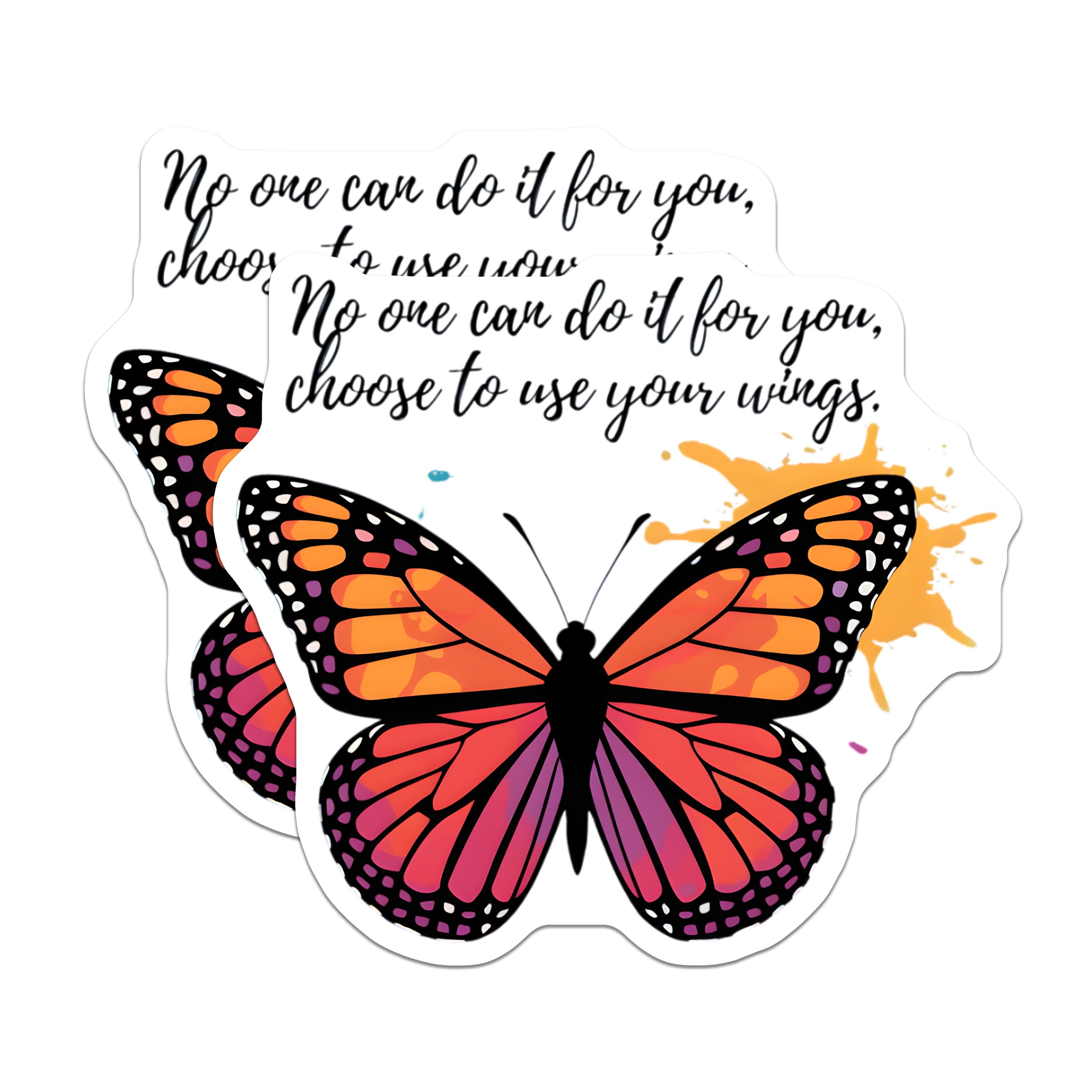 (2 Pack) Butterfly Inspirational Magnets - Motivational Quote - Self Empowerment Decor - 5 Inches On Longest Side - Thick Durable Magnet - Made in USA - MAG37582