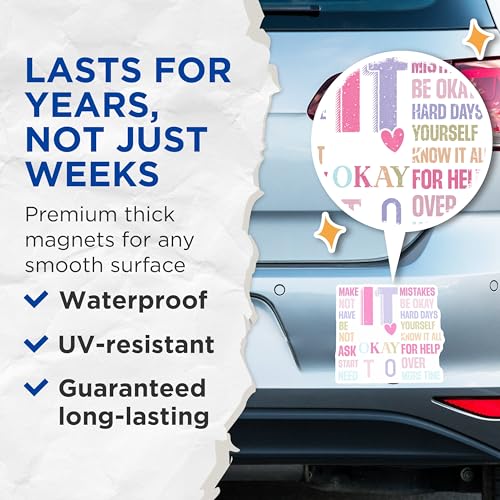 (2 Pack) Inspirational Quote Magnets Magnets - Motivational Words - 5" On Longest Side - Made in USA - Sticks to Refrigerators & Metal Surfaces - MAG9173