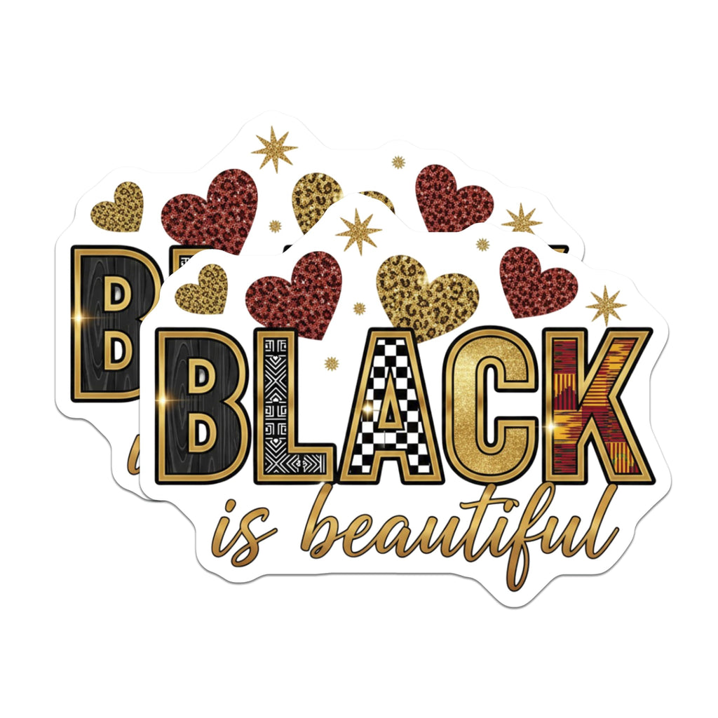 (2 Pack) Black is Beautiful Magnets - African American Art - Inspirational Decor - 5" On Longest Side - Premium Magnet - for Cars, Refrigerators, Toolboxes, Lockers - Made in USA - MAG16516