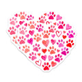 (2 Pack) Heart Paw Print Magnets - Dog Lover Decor - Animal Paw Magnets - 5" On Longest Side - Premium Magnet - for Cars, Refrigerators, Toolboxes, Lockers - Made in USA - MAG14319