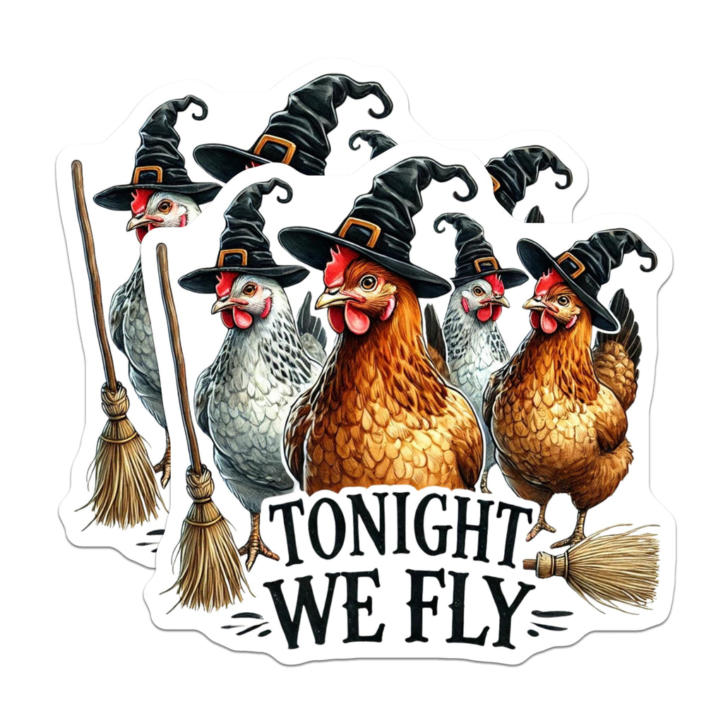 (2 Pack) Witch Chickens Magnets - Halloween Decor - Farmhouse Animal - 5" On Longest Side - Sticks to Smooth Flat Surfaces - Made in USA - MAG11029