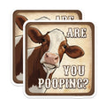 (2 Pack) Funny Cow Magnets - Bathroom Humor Decor - Farm Animal Art Magnets - 5" On Longest Side - Premium Magnet - for Cars, Refrigerators, Toolboxes, Lockers - Made in USA - MAG15826