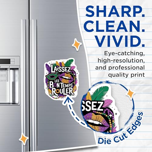 (2 Pack) Mardi Gras Magnets - Laissez les Bon Temps Rouler - Fun Mardi Gras ations - Celebration Magnets - 5" On Longest Side - for Cars, Fridges, Toolboxes - Made in USA - MAG3811