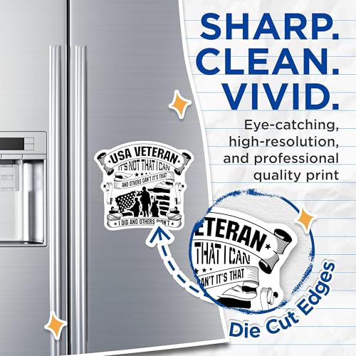 (2 Pack) USA Veteran Magnets Magnets - 5" On Longest Side - Made in USA - Sticks to Refrigerators & Metal Surfaces - MAG8916