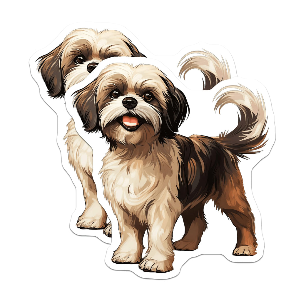 (2 Pack) Shih Tzu Dog Magnets - Cute Pet Owner Fridge Decor - Adorable Puppy Magnet Art - Dog Breed Enthusiast - 5 Inches On Longest Side - Thick Durable Magnet - Made in USA - MAG30102