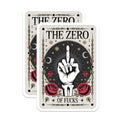 (2 Pack) The Zero of Fucks Magnets - Middle Finger Tarot Card - Sarcastic Witchy Refrigerator Decor - 5 Inches On Longest Side - Thick Durable Magnet - Made in USA - MAG22646
