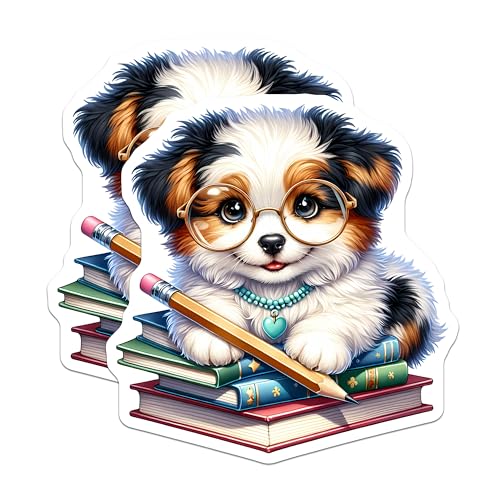(2 Pack) Adorable Animal Study Buddy Fridge Decor Magnet - 5" On Longest Side - Sticks to Smooth Flat Surfaces - Made in USA - MAG9392