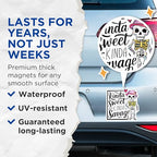 (2 Pack) Kinda Sweet Kinda Savage Magnets - Funny Skeleton - Cute Skeleton Magnets - 5" On Longest Side - for Cars, Fridges, Toolboxes - Made in USA - MAG4405
