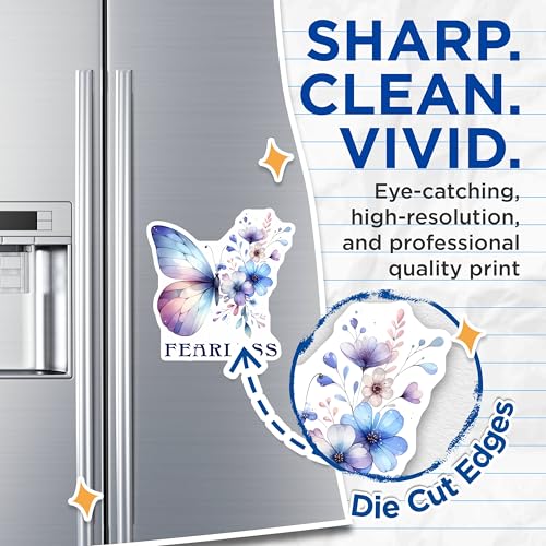 (2 Pack) Inspirational Quote Magnet - Blue Floral Art - 5" On Longest Side - Sticks to Smooth Flat Surfaces - Made in USA - MAG9738