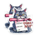 (2 Pack) Funny Cat Task List Stickers - Planner Humor - 5" On Longest Side - Sticks to Smooth Flat Surfaces - Made in USA - BMCS8563 - BMCS8563
