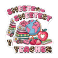 (2 Pack) Sweetest Teacher Magnets - Teacher Appreciation - Classroom Decor - Back to School Supplies - Teacher Gifts - 5" On Longest Side - for Cars, Fridges, Toolboxes - Made in USA - MAG7658