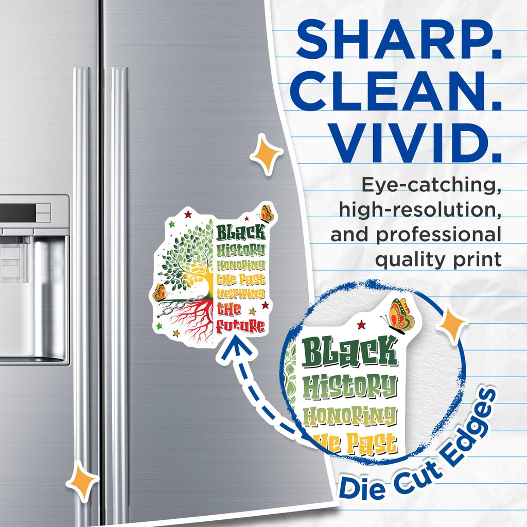 (2 Pack) Black History Magnets - Honoring The Past Magnets - Inspiring The Future Magnets - Tree of Life Magnets - 5" On Longest Side - for Cars, Fridges, Toolboxes - Made in USA - MAG3728