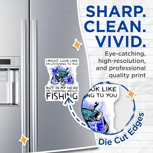 (2 Pack) Funny Fishing Quote Magnets - Angler Humor - Fishing Enthusiast Decoration - 5" On Longest Side - for Cars, Fridges, Toolboxes - Made in USA - MAG5626