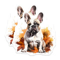 (2 Pack) French Bulldog Fall Magnets - Dog Lover Decor - Autumn Animal Art - 5 Inches On Longest Side - Thick Durable Magnet - Made in USA - MAG30289