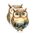 (2 Pack) Owl Magnets - Watercolor Owl Art - Nature Scene Magnets - 5" On Longest Side - Premium Magnet - for Cars, Refrigerators, Toolboxes, Lockers - Made in USA - MAG15318