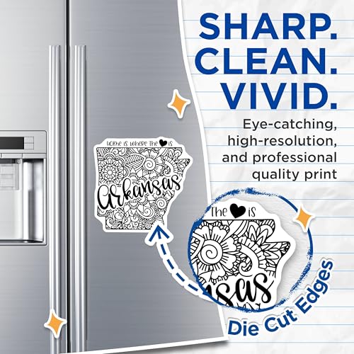 (2 Pack) Arkansas Home Magnets Magnets - State Pride - Decorative Refrigerator - 5" On Longest Side - Made in USA - Sticks to Refrigerators & Metal Surfaces - MAG9101