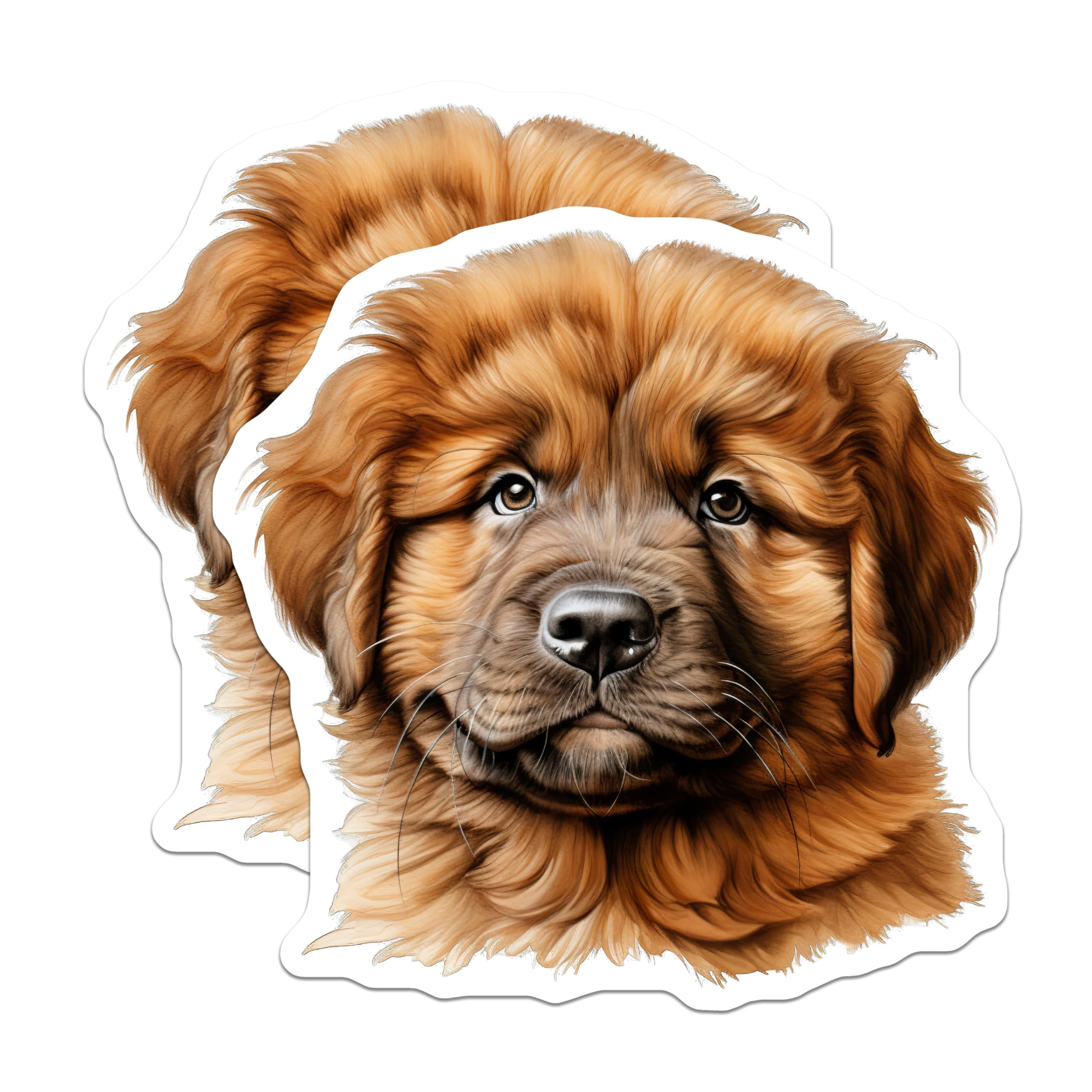 (2 Pack) Golden Retriever Puppy Magnets - Adorable Dog Lover Art - Pet Parent Fridge Decor - 5 Inches On Longest Side - Thick Durable Magnet - Made in USA - MAG30447