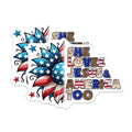 (2 Pack) She Loves Jesus and America Too Stickers - Patriotic Sunflower - Faith-Based Decals - 5" On Longest Side - Sticks to Smooth Flat Surfaces - Made in USA - BMCS7868