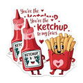 (2 Pack) You're The Ketchup to My Fries Stickers - Funny Couple Stickers - 5" On Longest Side - Sticks to Smooth Flat Surfaces - Made in USA - BMCS5126