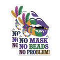 (2 Pack) Mardi Gras Fun Magnets - Festive Colorful Lips - No Mask No Beads No Problem Ative Magnets for Party - 5" On Longest Side - for Cars, Fridges, Toolboxes - Made in USA - MAG3632