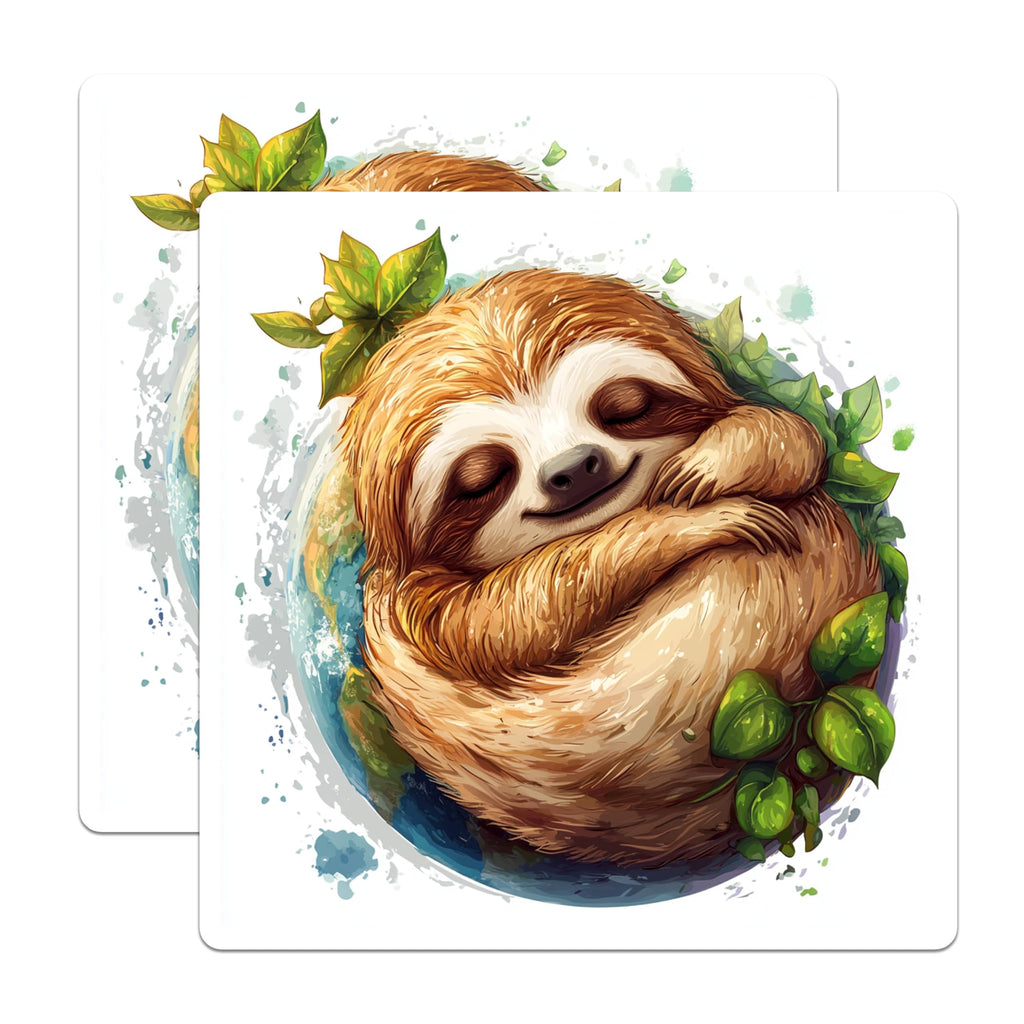 (2 Pack) Cute Sloth Magnets - Sleeping Animal Fridge Magnet - Earth Lover Decoration - 5 Inches On Longest Side - Thick Durable Magnet - Made in USA - MAG30093