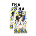 (2 Pack) Down Syndrome Mama Magnets - Blue and Yellow Ribbon Decor - Awareness Support - 5" On Longest Side - for Cars, Fridges, Toolboxes - Made in USA - MAG8197