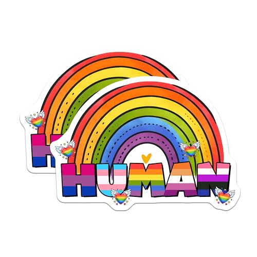 (2 Pack) Human Pride Magnets - 5" On Longest Side - for Cars, Fridges, Toolboxes - Made in USA - MAG8265