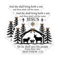 (2 Pack) Nativity Scene Magnets - Matthew 1:21 Bible Verse - Christian Christmas Decor for Home - 5 Inches On Longest Side - Thick Durable Magnet - Made in USA - MAG29311